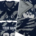 customized uconn huskies stripe block blue jersey best selling