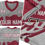 customized umass minutemen dripping flames red white jersey best selling