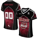 customized umass minutemen halftone slant red black jersey best selling
