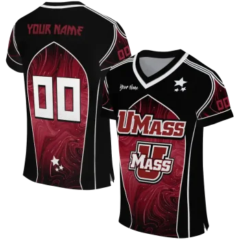 customized umass minutemen halftone slant red black jersey best selling
