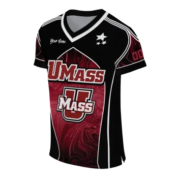 customized umass minutemen halftone slant red black jersey fashion forward