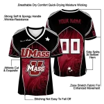 customized umass minutemen halftone slant red black jersey best selling