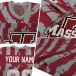 customized umass minutemen stripe splatter red jersey best selling