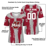 customized umass minutemen striped texture red jersey best selling