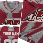 customized umass minutemen striped texture red jersey best selling