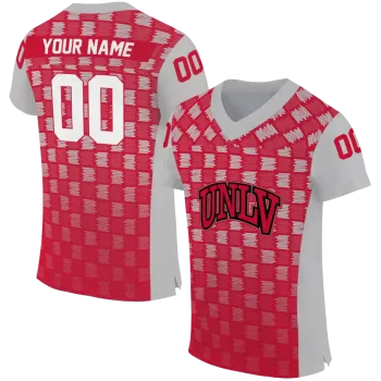 customized unlv rebels stacked rectangle red jersey best selling