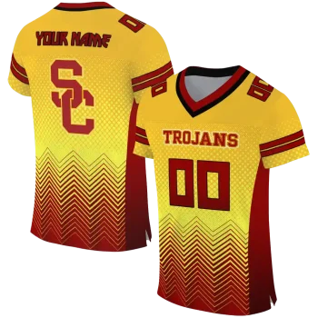 customized usc trojans halftone sweep yellow black jersey best selling