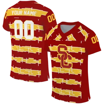 customized usc trojans layered grids red jersey best selling