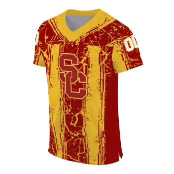 customized usc trojans rugged stripes red jersey fashion forward