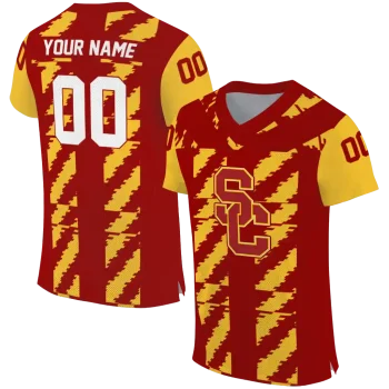 customized usc trojans stripe block red jersey best selling