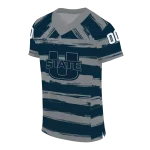 customized utah state aggies art stripe navy jersey best selling