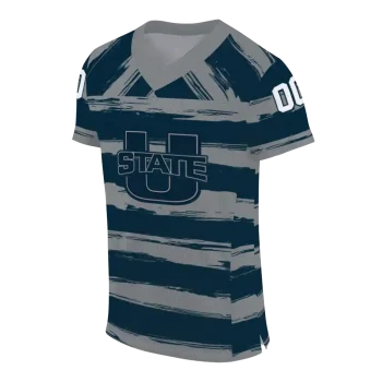 customized utah state aggies art stripe navy jersey fashion forward