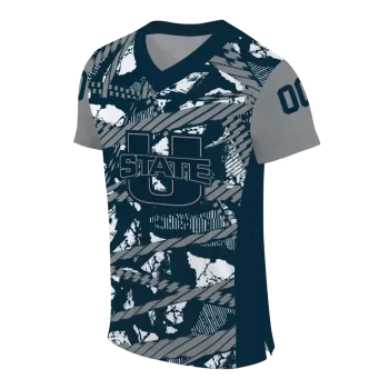 customized utah state aggies camo shatter navy jersey fashion forward