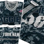 customized utah state aggies camouflage abstract navy jersey best selling