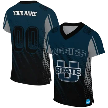 customized utah state aggies halftone flow navy black jersey best selling