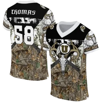 customized utah utes antler skull camouflage hunting jersey best selling