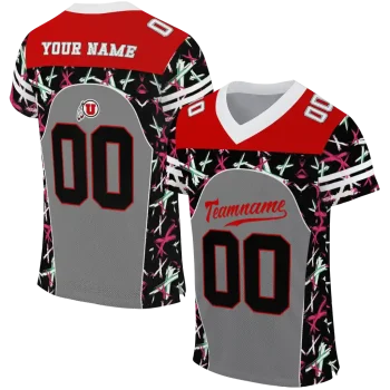 customized utah utes brushstroke xs gray black jersey best selling