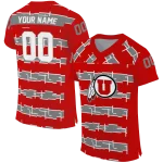 customized utah utes layered grids red jersey best selling