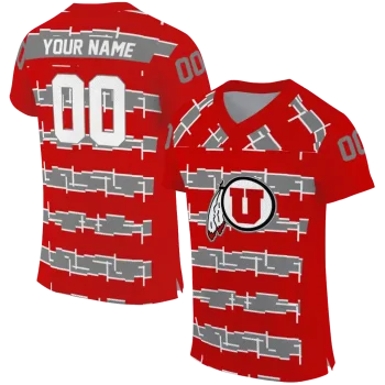 customized utah utes layered grids red jersey best selling