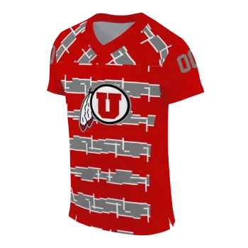 customized utah utes layered grids red jersey fashion forward