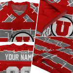 customized utah utes layered grids red jersey best selling