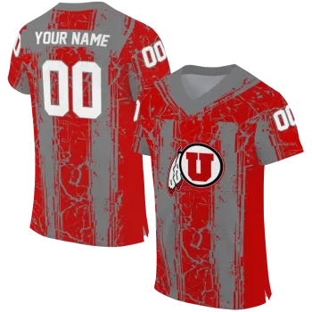 customized utah utes rugged stripes red jersey best selling