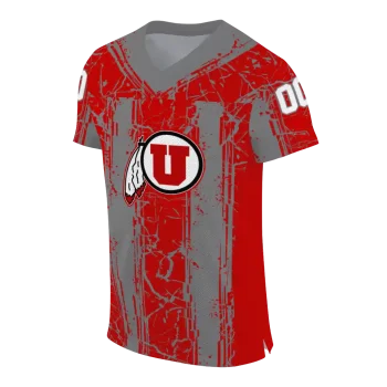 customized utah utes rugged stripes red jersey fashion forward