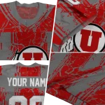 customized utah utes rugged stripes red jersey best selling