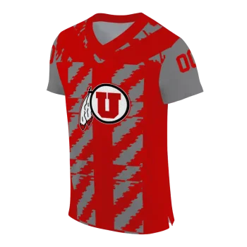 customized utah utes stripe block red jersey fashion forward
