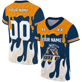customized utep miners dripping flames blue white jersey best selling