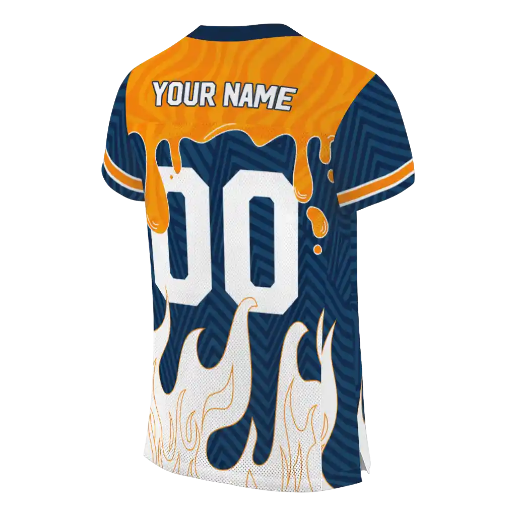 customized utep miners dripping flames blue white jersey high quality customized utep miners dripping flames blue white jersey high quality