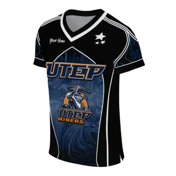 customized utep miners halftone slant blue black jersey fashion forward