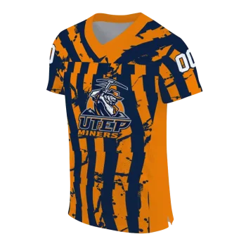 customized utep miners stripe splatter blue jersey fashion forward