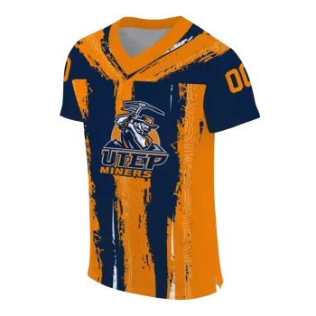 customized utep miners striped texture blue jersey fashion forward