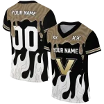 customized vanderbilt commodores dripping flames black white jersey best selling