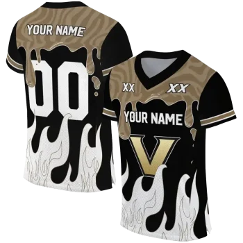 customized vanderbilt commodores dripping flames black white jersey best selling