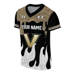 customized vanderbilt commodores dripping flames black white jersey best selling