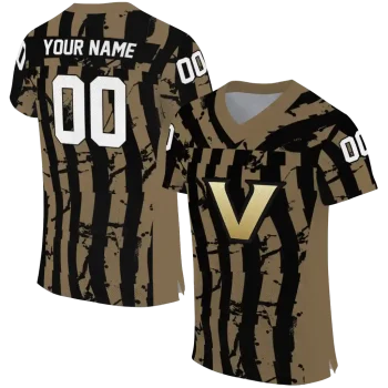 customized vanderbilt commodores stripe splatter black jersey best selling