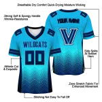 customized villanova wildcats halftone sweep light blue black jersey best selling