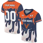 customized virginia cavaliers dripping flames blue white jersey best selling
