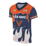 customized virginia cavaliers dripping flames blue white jersey best selling