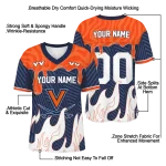 customized virginia cavaliers dripping flames blue white jersey best selling