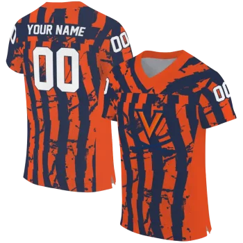 customized virginia cavaliers stripe splatter blue jersey best selling