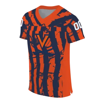 customized virginia cavaliers stripe splatter blue jersey fashion forward