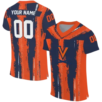 customized virginia cavaliers striped texture blue jersey best selling