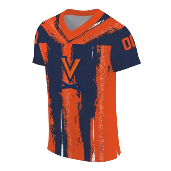 customized virginia cavaliers striped texture blue jersey fashion forward