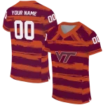 customized virginia tech hokies art stripe maroon jersey best selling