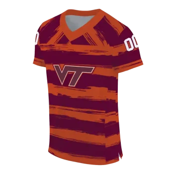 customized virginia tech hokies art stripe maroon jersey fashion forward