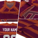 customized virginia tech hokies art stripe maroon jersey best selling
