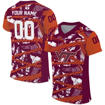 customized virginia tech hokies camo shatter maroon jersey best selling